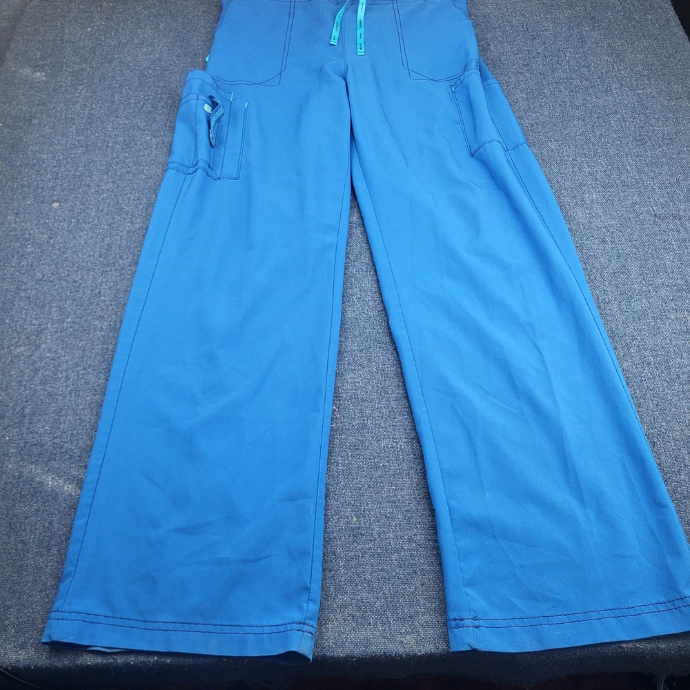 Carhartt Liberty Blue Cargo Scrub Pants Womens Medium Straight Leg Drawstring